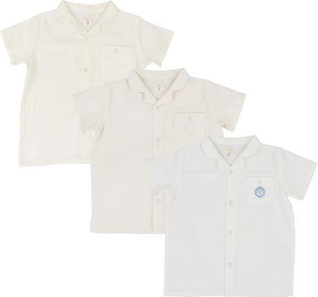 Analogie by Lil Legs Dressy Collection Boys Seersucker Short Sleeve Dress Shirt - DSS