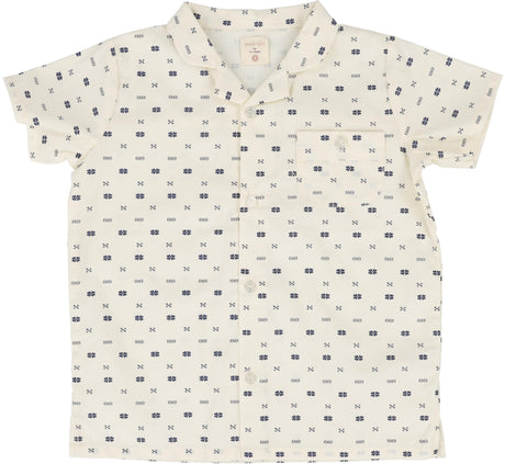 Analogie by Lil Legs Geometric Collection Boys Short Sleeve Collar Dress Shirt - GMCS