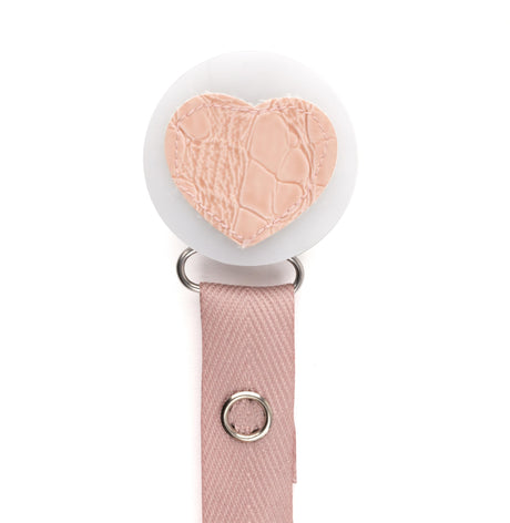 Classy Paci Pink Croc Heart Pacifier Clip - CPFW900