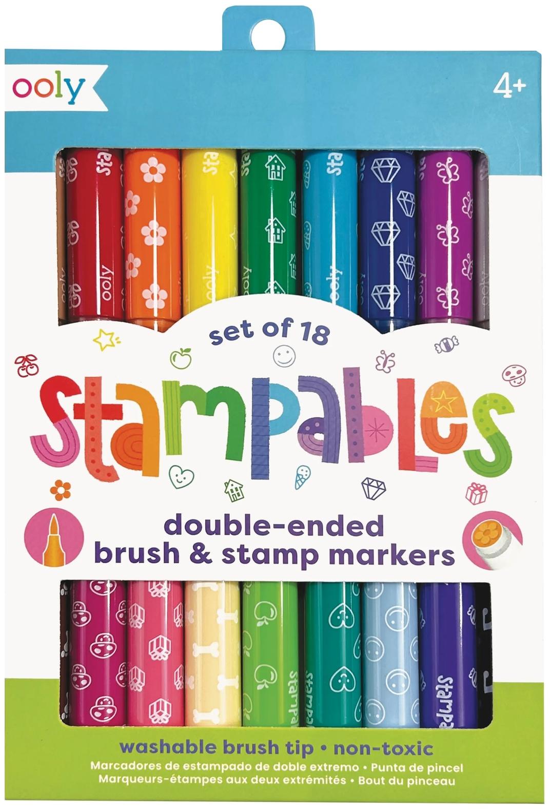 ooly Stampables Double Ended Stamp & Brush Markers 18 Pack - 130-122