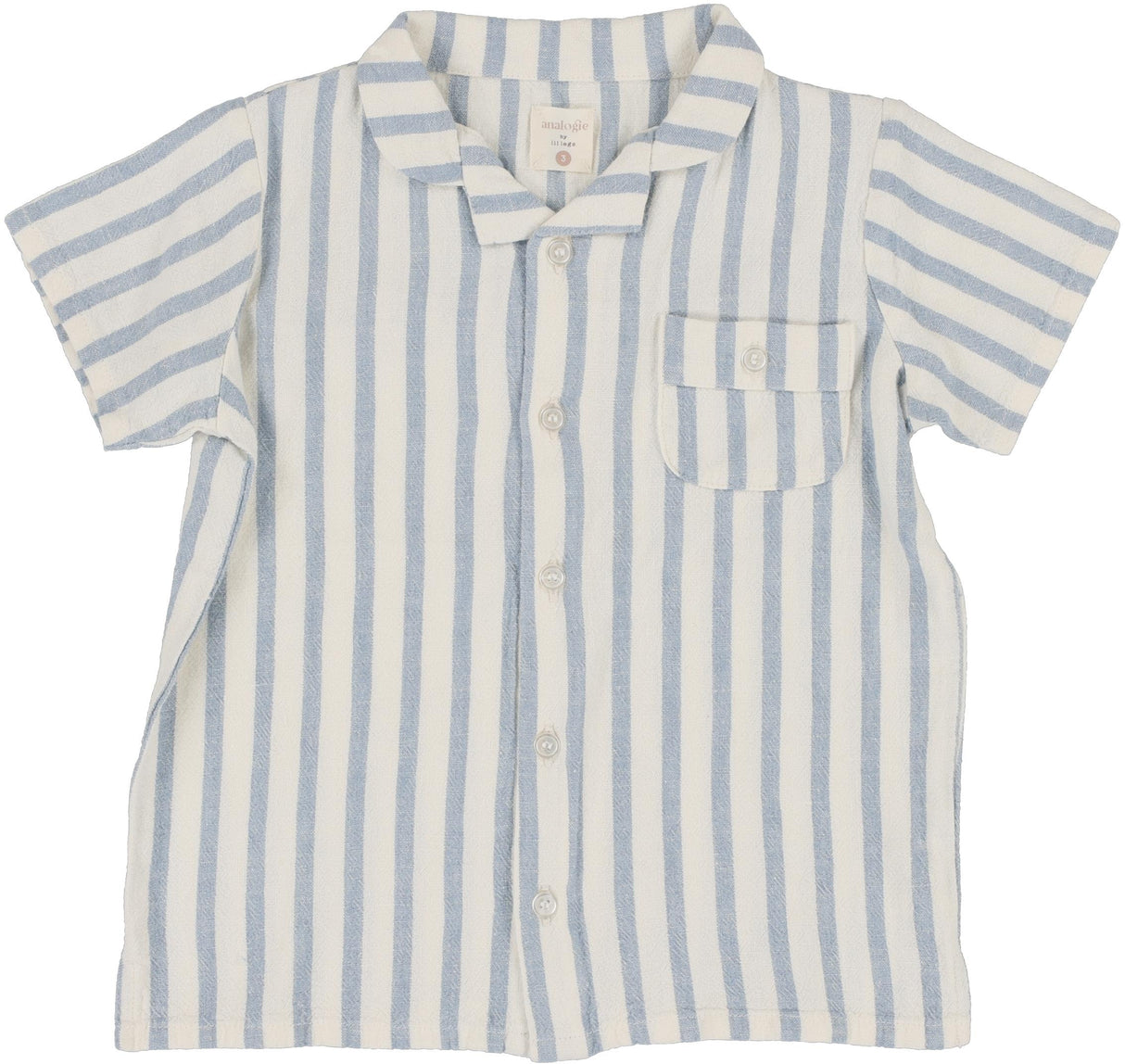 Analogie by Lil Legs Linen Stripe Collection Boys Short Sleeve Dress Shirt - LSBDS