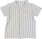 Analogie by Lil Legs Linen Stripe Collection Boys Short Sleeve Dress Shirt - LSBDS