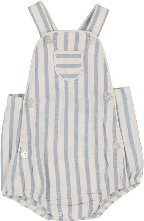 Analogie by Lil Legs Linen Stripe Collection Baby Boys Pocket Romper - LSPR