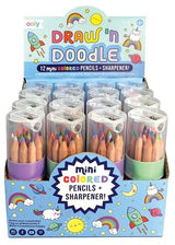 ooly Draw 'n' Doodle Mini Colored Pencils & Sharpener 12 Pack - 128-172