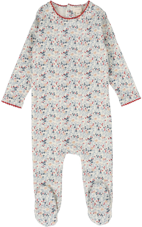 Lil Legs Loungewear Collection Baby Girls Floral Cotton Stretchie Footie - GRF