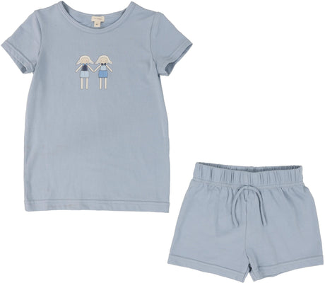 Lil Legs Loungewear Collection Boys Lamb Short Cotton Pajamas - LPJS