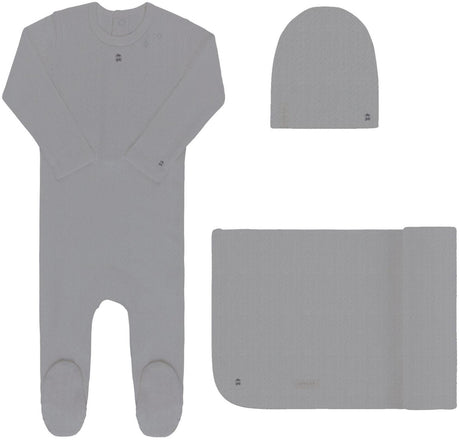 Ely's & Co Baby Boys Embroidered Cherry Pointelle Cotton Stretchie, Beanie, Blanket Gift Set - AW24-0047-GBG