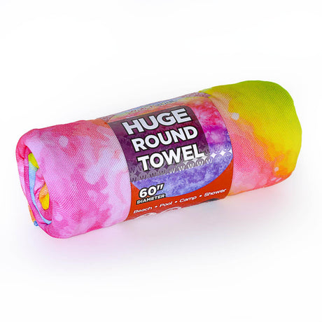 Watchitude Large Round Rainbow Tie Dye Towel - 676