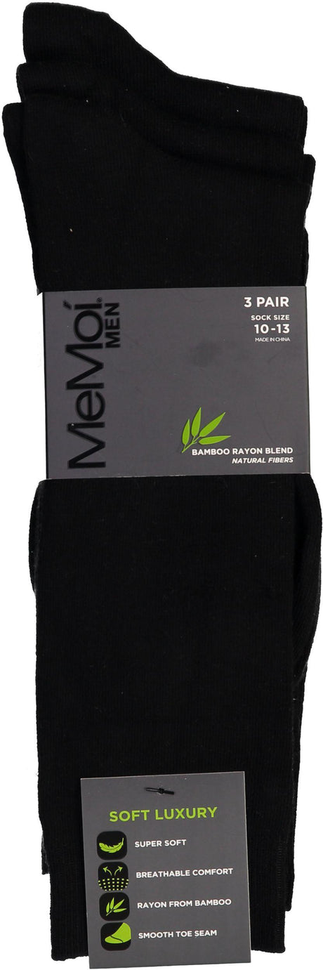 Memoi Mens Bamboo 3PP Flat Socks - MM-461