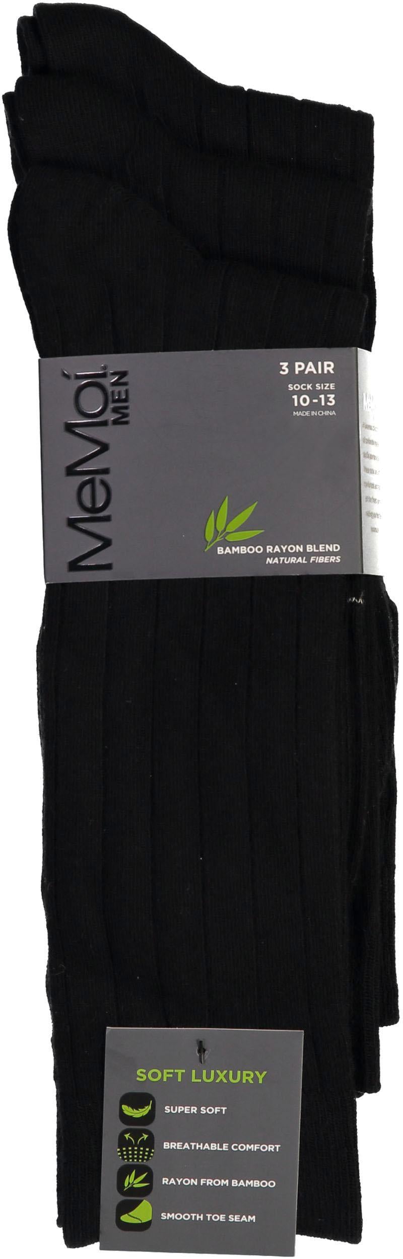 Memoi Mens Bamboo 3PP Ribbed Socks - MM-460